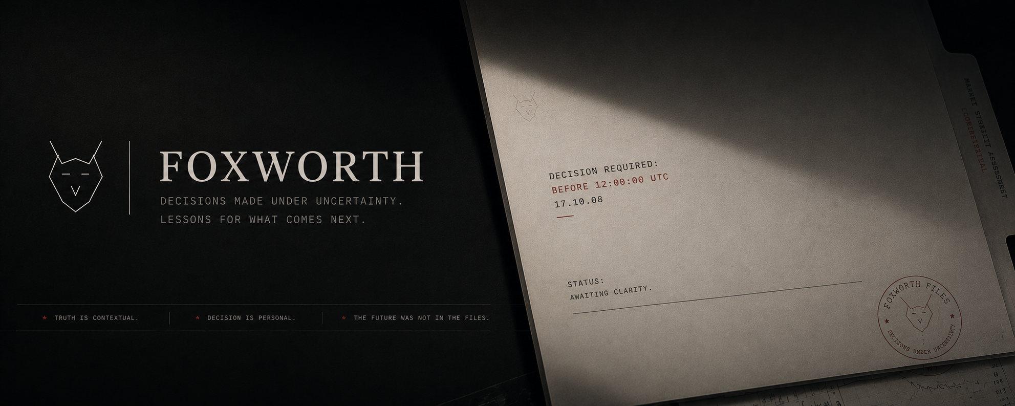 Foxworth — Decisions made under uncertainty. Lessons for what comes next.